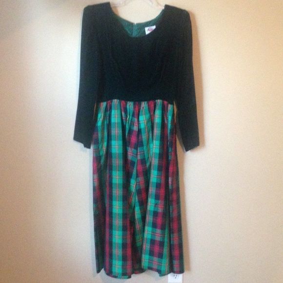 Vintage Long Lanz Originals Holiday Dress 14 Rare Find 80s-90s Era (Note) - Picture 4 of 12